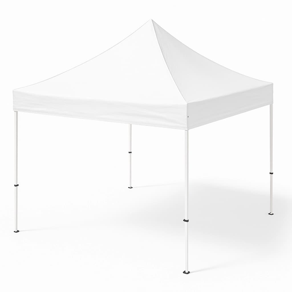 Front angled studio view of the 10x10 Pop-Up Canopy Tent on white background showing full frame and canopy top.
