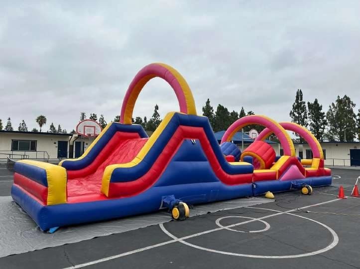 Front hero view of the Funnel Run Climb & Slide Course showing main features and design.