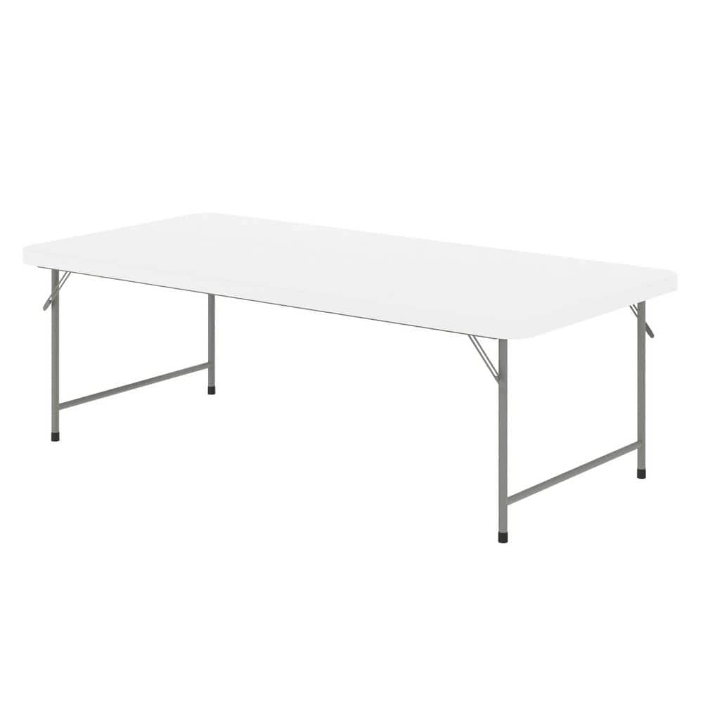 Front hero view of the kids plastic rectangular folding table showing low-height tabletop and legs clearly visible.