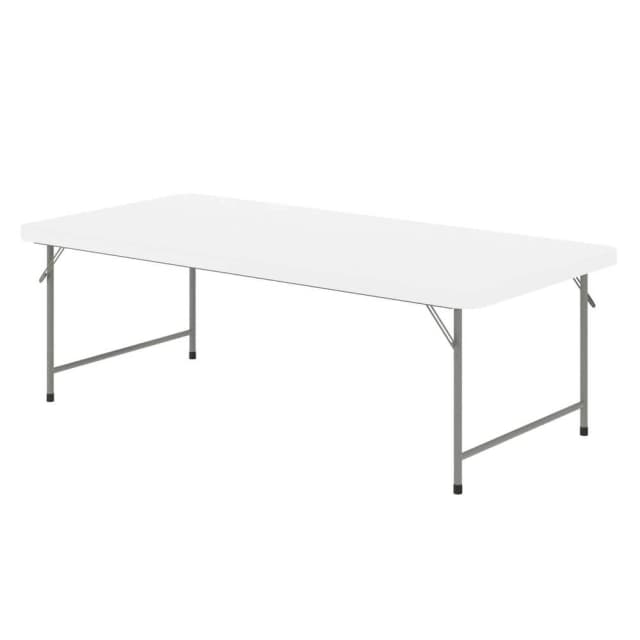 Front hero view of the kids plastic rectangular folding table showing low-height tabletop and legs clearly visible.
