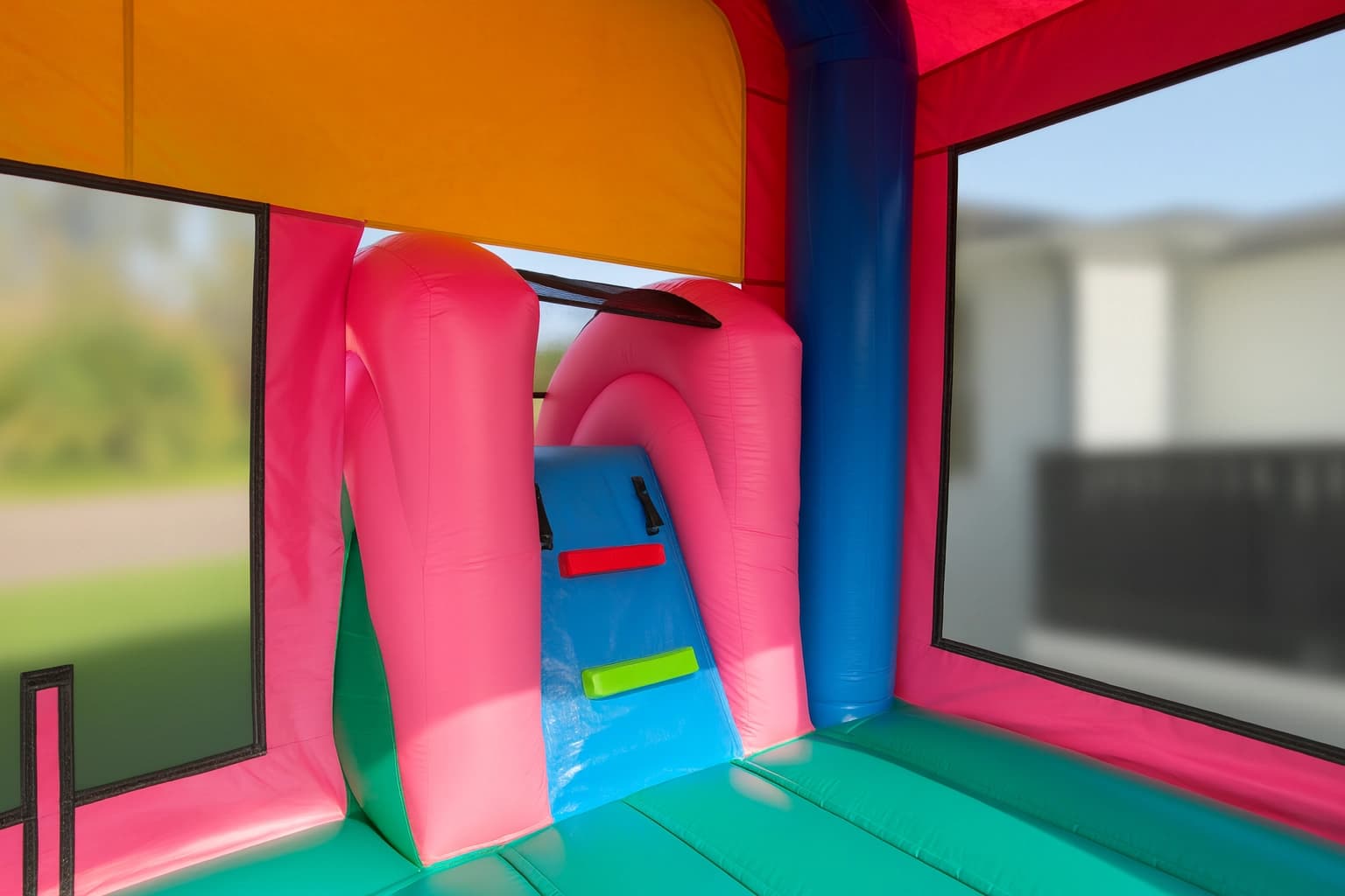 Interior climb view of the Popular Pinko Combo Jumper showing access tunnel and padded climb section.