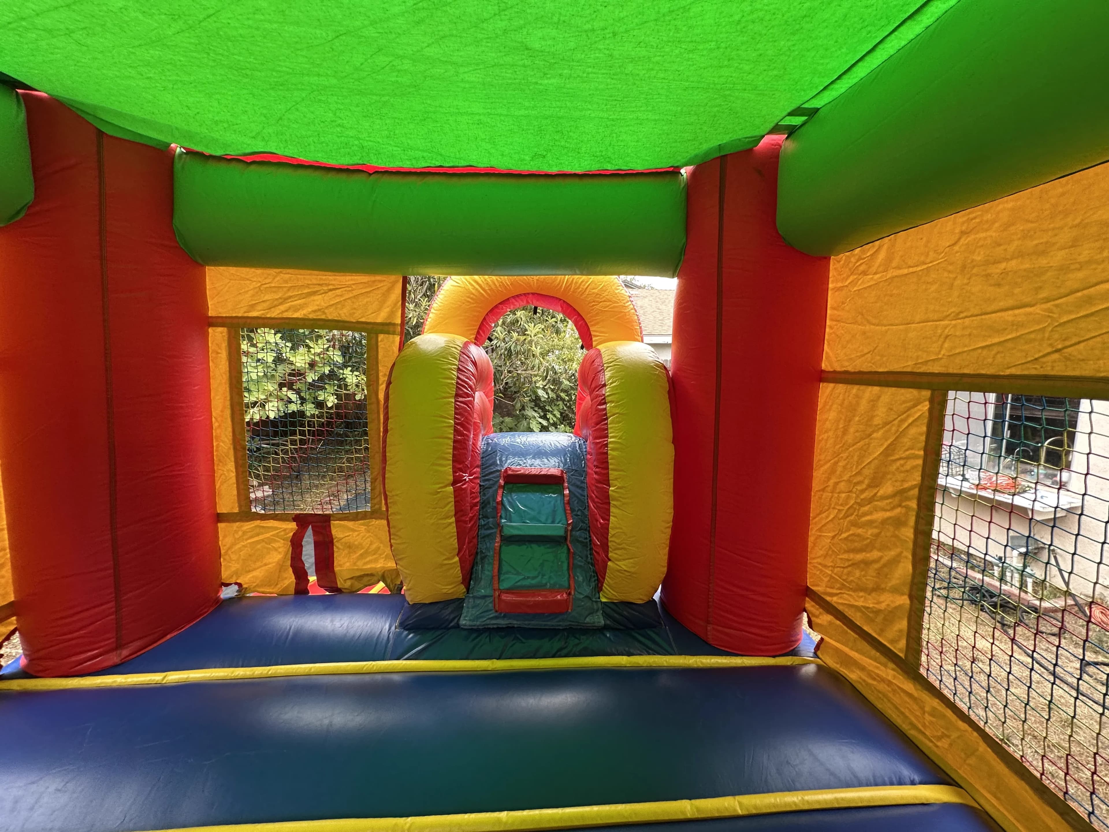 interior view of the Rainbow Splash Castle Combo.