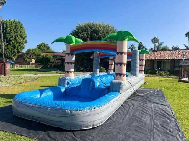 Front hero view of the Tropical Slip n' Fun Splash showing main features and design.