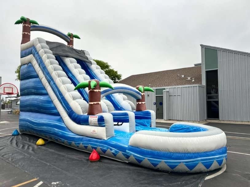 Front hero view of the Tropical Surge Water Slide showing main features and design.
