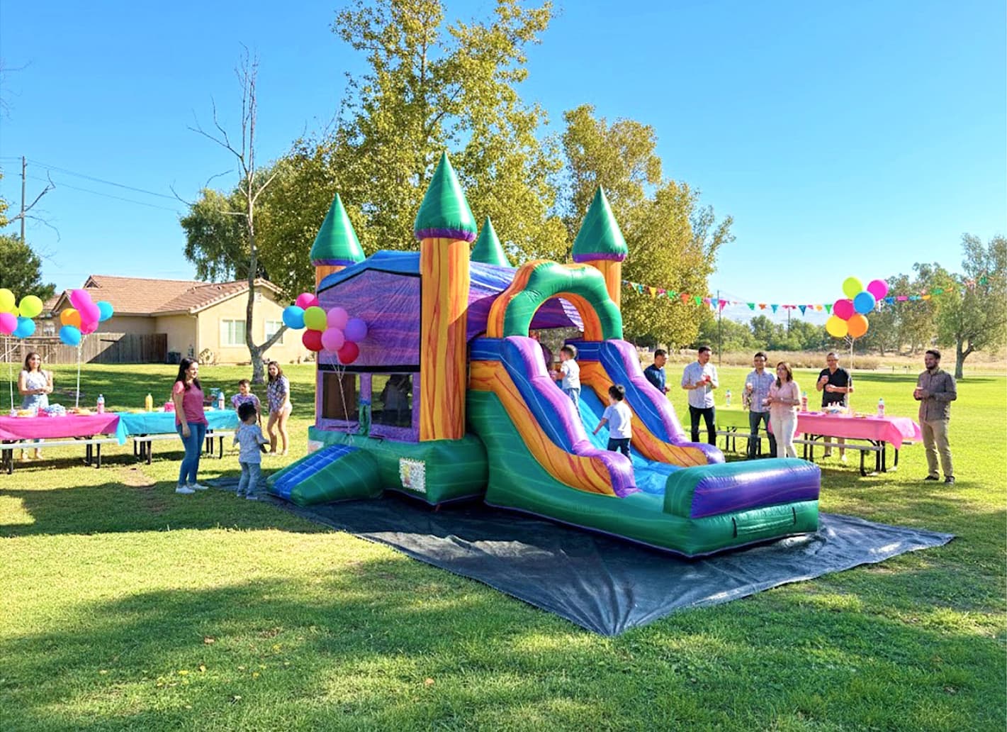 Side feature view of the Warrior Titan 4-in-1 combo highlighting the exterior slide and stopper base.