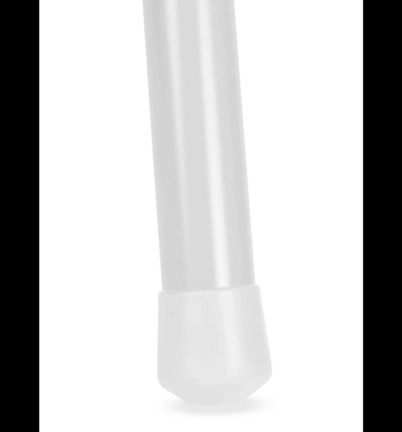 Close-up of the White Plastic Folding Chair leg with non-marring foot cap for floor protection.